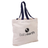 Cotton Canvas Imprinted Tote w/ Colored Handles - 16"w x 12"h x 3.5"d