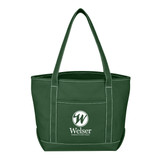 Cotton Canvas Boat Style Printed Tote Bags - 19