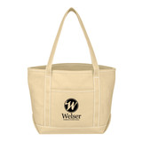Cotton Canvas Boat Style Printed Tote Bags - 19