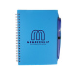 Spiral Bound Unlined Custom Notebook w/ Pen - 5.75" x 7"