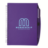 Spiral Bound Unlined Custom Notebook w/ Pen - 5.75