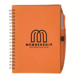 Spiral Bound Unlined Custom Notebook w/ Pen - 5.75