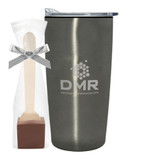 Straight Lined Promotional Tumbler w/ Hot Chocolate Spoon - view 6