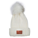Leeman™ Custom Logo Knit Beanie w/ Fur Pom-Pom - view 3