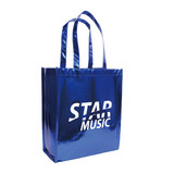 Metallic Laminated Custom Tote Bag - 12"w x 13.7"h x 5.5"d