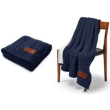 Leeman™ Cable Knit Custom Sherpa Throw - 47.5