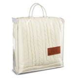Leeman™ Cable Knit Custom Sherpa Throw - 47.5