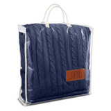 Leeman™ Cable Knit Custom Sherpa Throw - 47.5