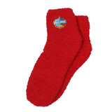 Promotional Fuzzy Socks w/ Woven Patch