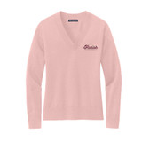Brooks Brothers® Cotton Stretch Logo V-Neck Sweater - Women's