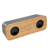 Chrome and Bamboo Promotional Wireless Speaker - view 3