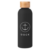 Soft Touch Insulated Logo Water Bottle w/ Bamboo Lid - 17 oz. - view 2