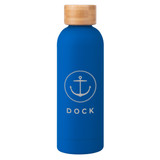 Soft Touch Insulated Logo Water Bottle w/ Bamboo Lid - 17 oz. - view 3