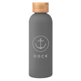 Soft Touch Insulated Logo Water Bottle w/ Bamboo Lid - 17 oz. - view 4