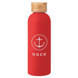 Soft Touch Insulated Logo Water Bottle w/ Bamboo Lid - 17 oz. - view 7