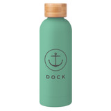 Soft Touch Insulated Logo Water Bottle w/ Bamboo Lid - 17 oz. - view 5