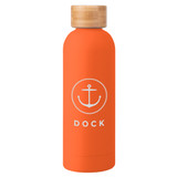 Soft Touch Insulated Logo Water Bottle w/ Bamboo Lid - 17 oz. - view 6