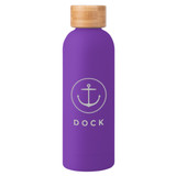 Soft Touch Insulated Logo Water Bottle w/ Bamboo Lid - 17 oz. - view 11