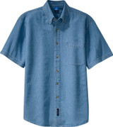 Port & Company Short Sleeve Value Denim Logo Shirt - view 2