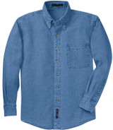 Port Authority® Long Sleeve Denim Logo Shirt - view 2