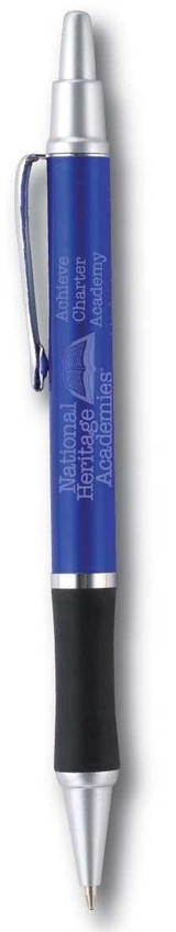 Glossy Custom Pen w/ Hour Glass Rubber Grip - view 3