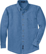 Port Authority® Long Sleeve Denim Logo Shirt - Tall - view 2