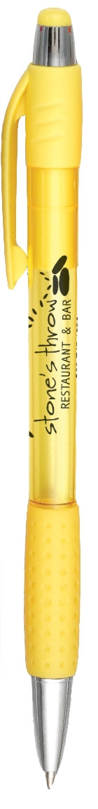 Translucent Custom Pens w/ Textured Rubber Grip - view 9