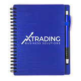 Metallic Textured Custom Notebook w/ Stylus Pen - 5"w x 7"h