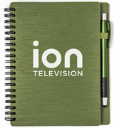 Metallic Textured Custom Notebook w/ Stylus Pen - 5