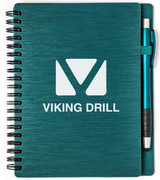 Metallic Textured Custom Notebook w/ Stylus Pen - 5