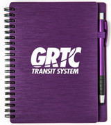 Metallic Textured Custom Notebook w/ Stylus Pen - 5