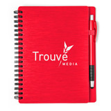 Metallic Textured Custom Notebook w/ Stylus Pen - 5