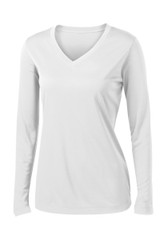 Sport-Tek® PosiCharge Long Sleeve Competitor V-Neck Logo Shirt - Women's - view 4