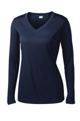 Sport-Tek® PosiCharge Long Sleeve Competitor V-Neck Logo Shirt - Women's - view 12