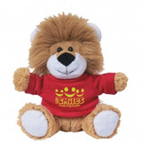 Plush Lion Mascot Stuffed Animal w/ Custom Shirt - 6