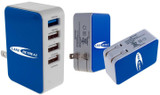 4-Port Folding USB Custom Wall Charger - view 1