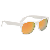 White Rubberized Mirrored Custom Sunglasses w/ Colored Lenses - view 4
