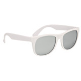 White Rubberized Mirrored Custom Sunglasses w/ Colored Lenses - view 5