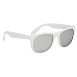 White Rubberized Mirrored Custom Sunglasses w/ Colored Lenses - view 5