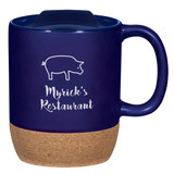 Cork Base Ceramic Custom Mug w/ Lid - 14 oz. - view 6