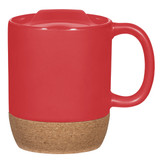 Cork Base Ceramic Custom Mug w/ Lid - 14 oz. - view 5