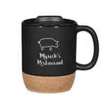 Cork Base Ceramic Custom Mug w/ Lid - 14 oz. - view 2