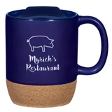 Cork Base Ceramic Custom Mug w/ Lid - 14 oz. - view 6