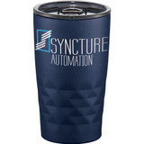 Matte Stainless Steel Custom Tumbler w/ Diamond Grip - 14 oz - view 1