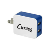 UL Listed 2-Port Folding Custom Wall Charger - view 3