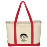 Large Heavy Cotton Canvas Custom Boat Tote Bag - 24"w x 14"h x 7"d