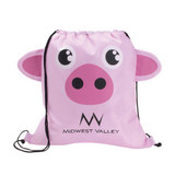 Paws & Claws Promotional Drawstring Backpack - Pig