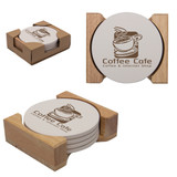 Absorbent Stone Custom Coaster 5 Pc. Set - Round