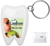 Tooth Shaped Dental Floss Dispenser Custom Keyring - view 2
