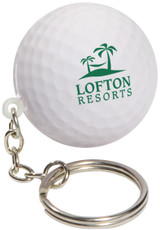 Golf Ball Shaped Custom Keychain Stress Ball - view 2